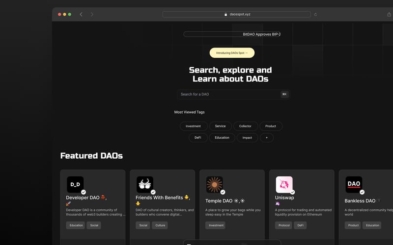 DAOs Spot screenshot 1