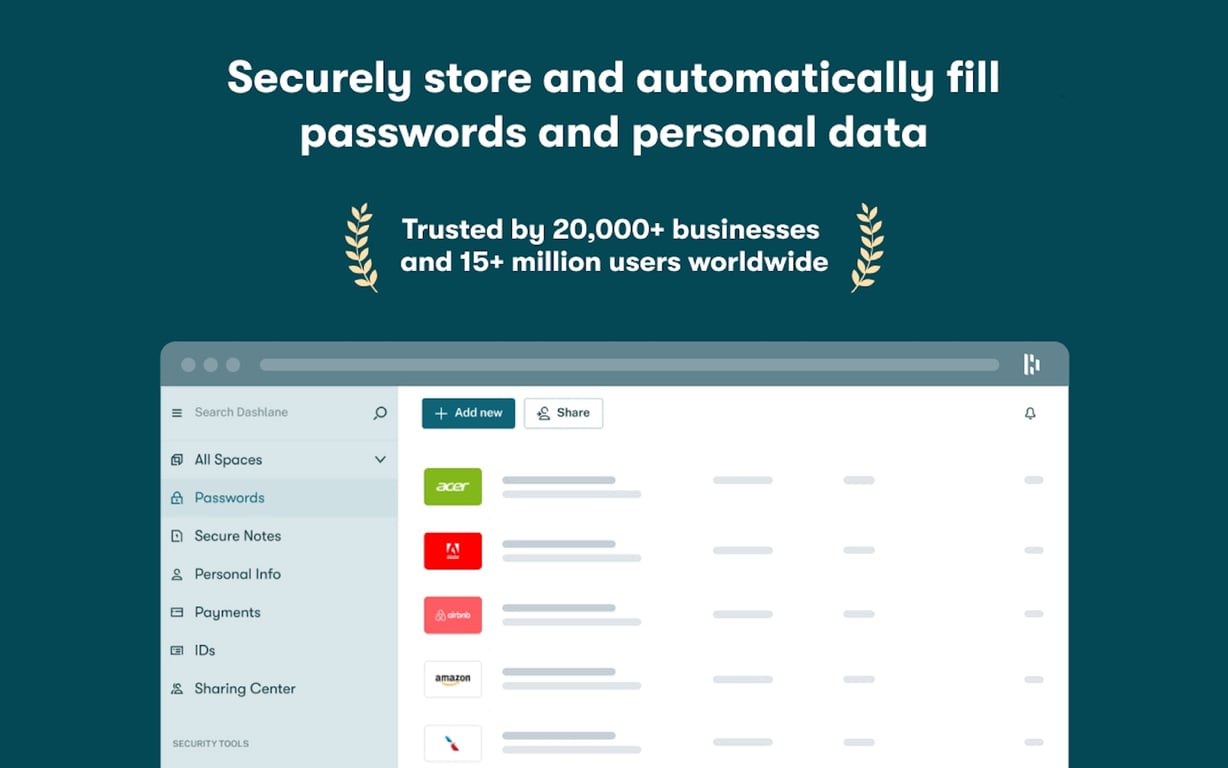 Dashlane Password Manager preview