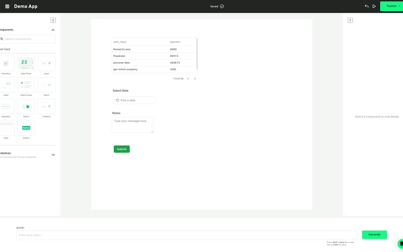 Datagran screenshot 2
