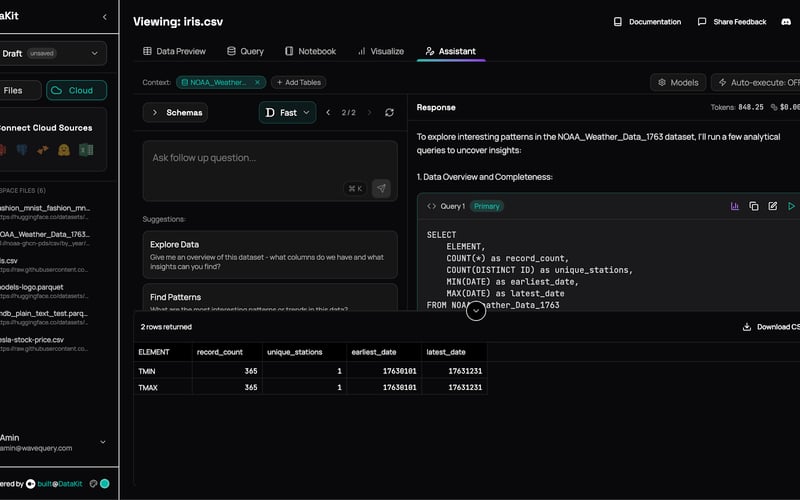 Datakit screenshot 2