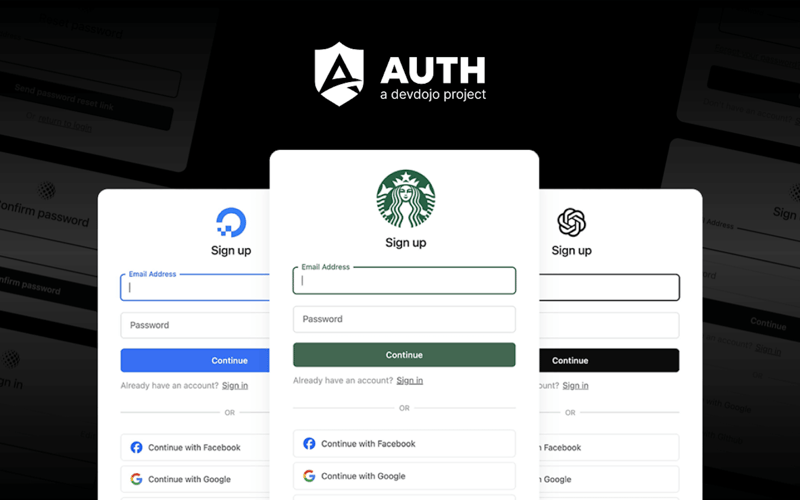 DevDojo Auth screenshot 1