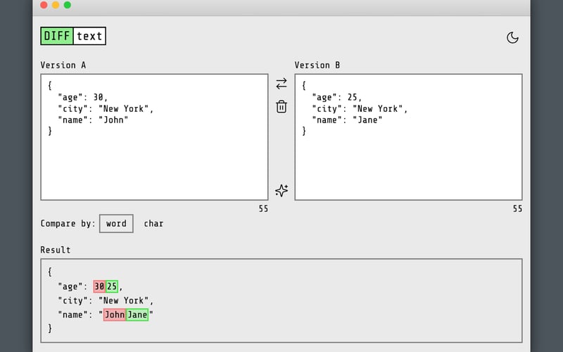 Diff Text screenshot 2