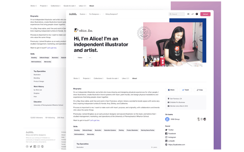 Dribbble screenshot 2