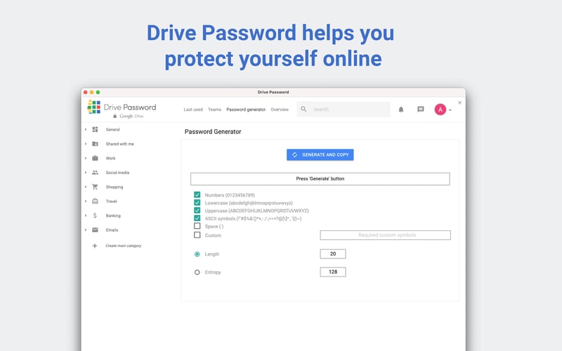 Drive Password screenshot 2
