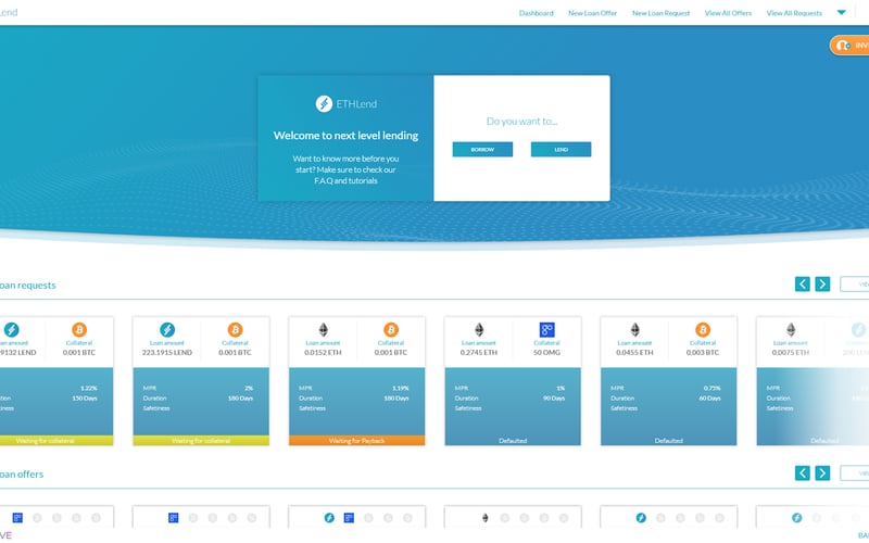 ETHLend screenshot 1