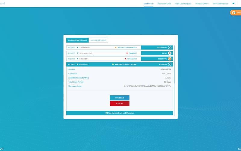 ETHLend screenshot 3