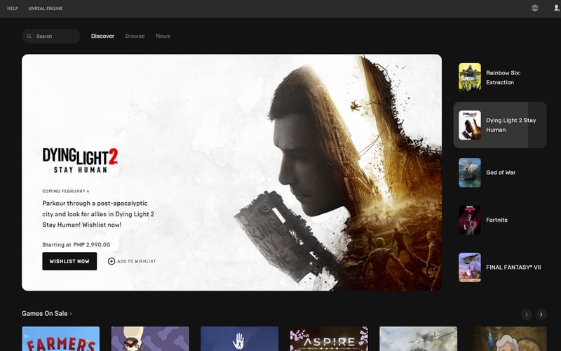 Epic Games screenshot 1