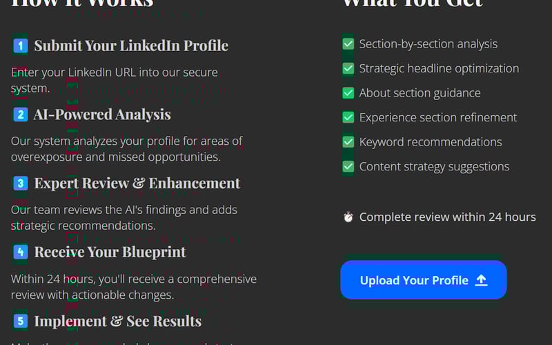 FREE LinkedIn Profile Review screenshot 2