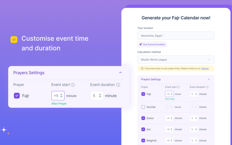 Fajr Calendar screenshot 2