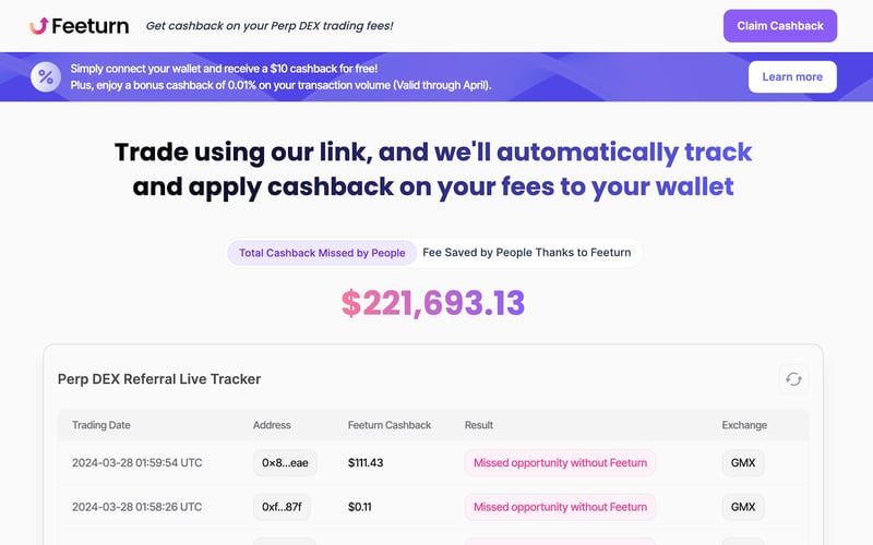 Feeturn screenshot 2