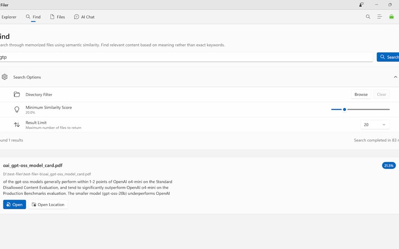 Filer AI screenshot 2