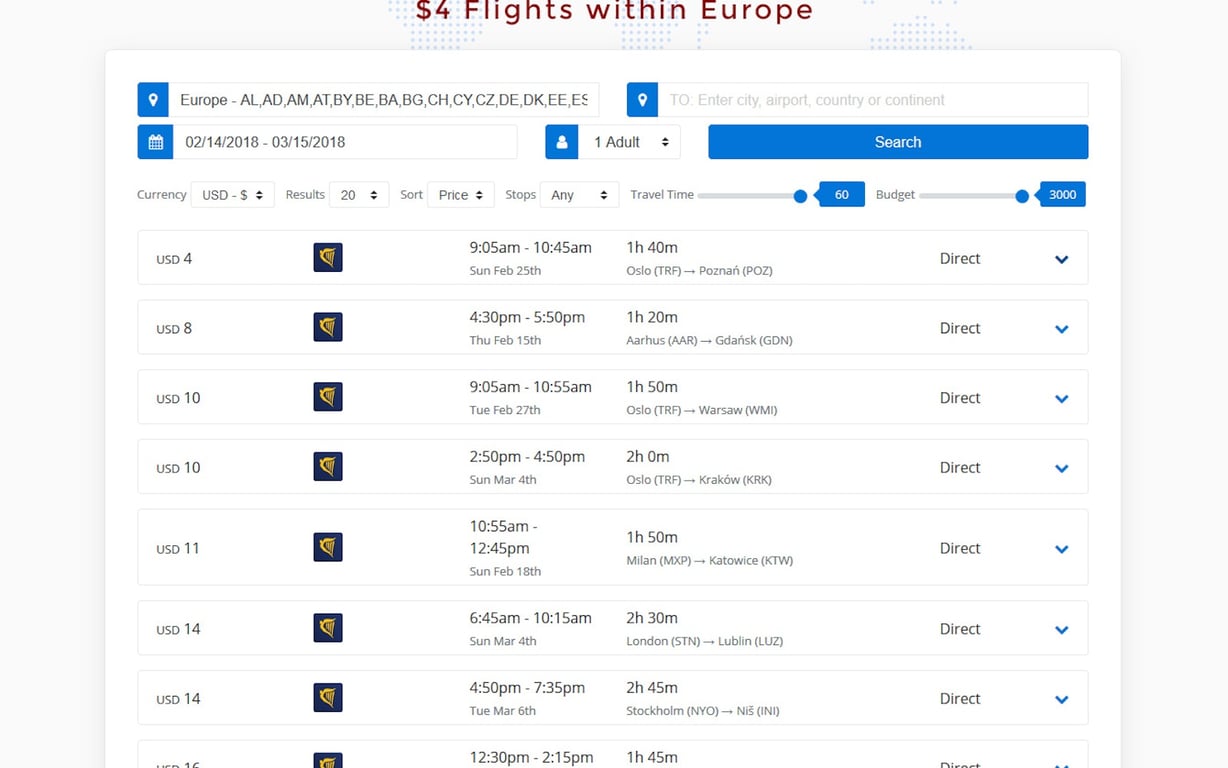 FlightList preview