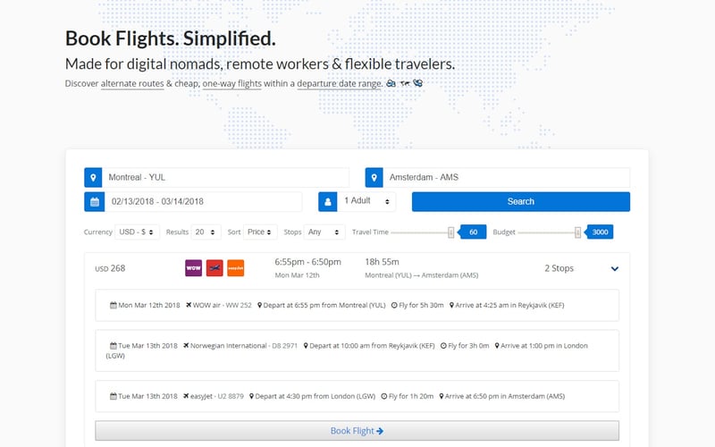 FlightList screenshot 2