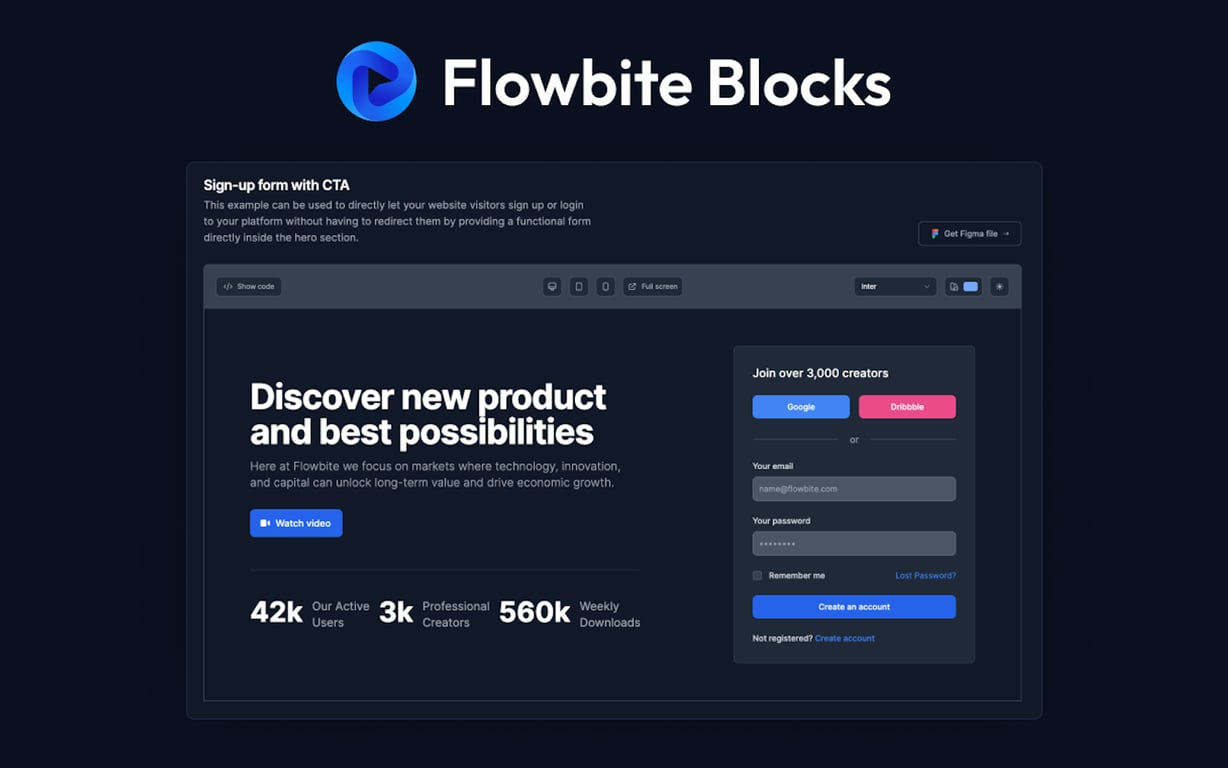 Flowbite preview