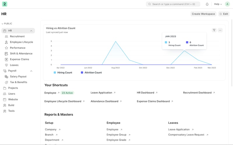 Frappe HR screenshot 2