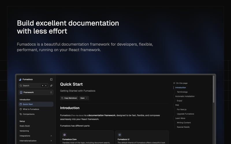 Fumadocs screenshot 1