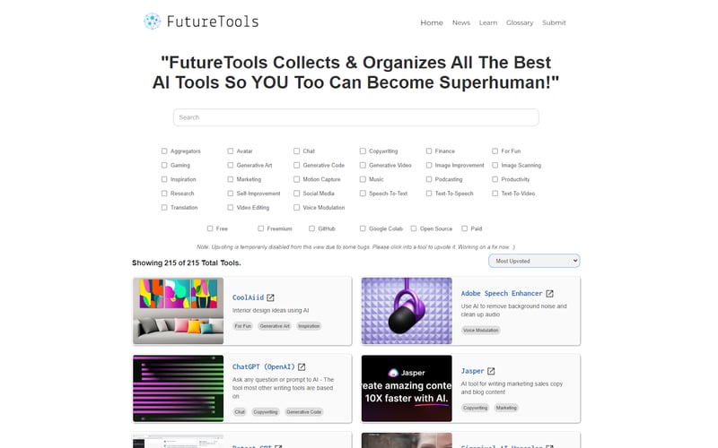FutureTools.io screenshot 2