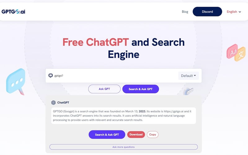 GPTGO - Search & GPT screenshot 1