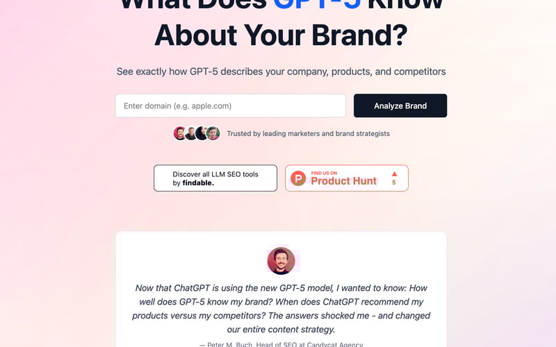 GPT-5 SEO Brand Visiblity screenshot 1