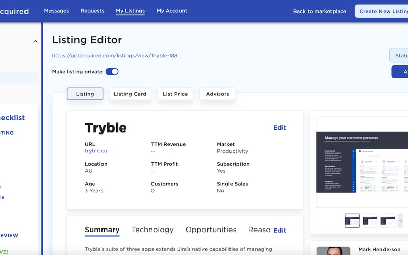 GetAcquired Advisor screenshot 1