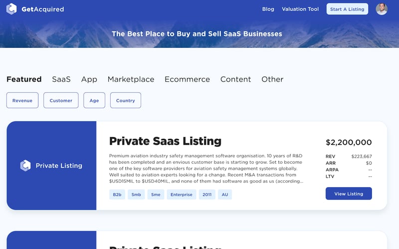 GetAcquired Advisor screenshot 2