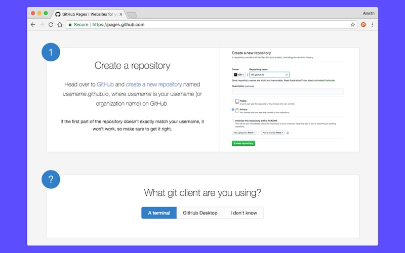 Github Pages screenshot 1