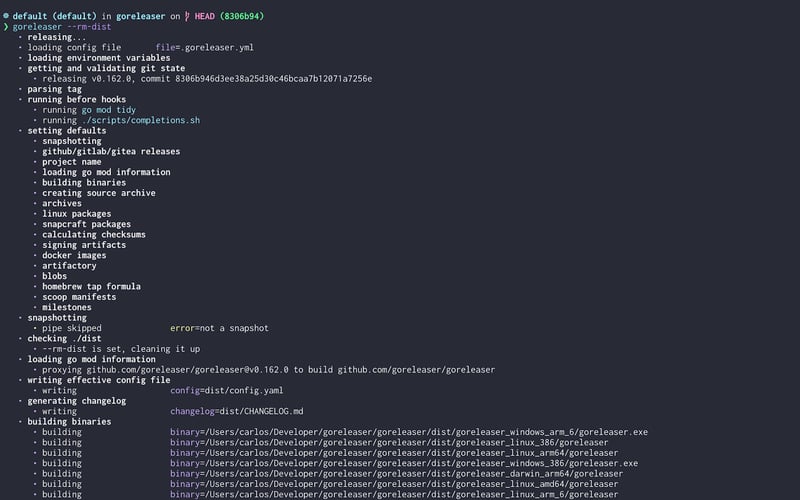 GoReleaser screenshot 1