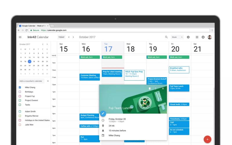 Google Calendar screenshot 1
