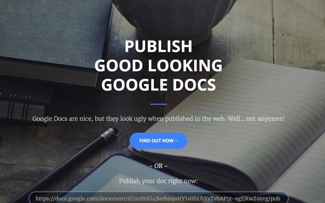 Google Docs Publisher preview