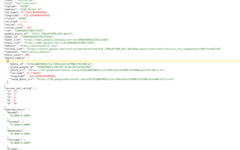 Google Maps Search API screenshot 1