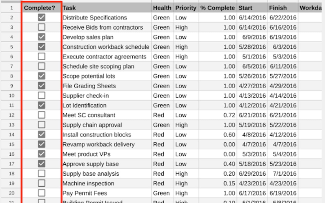 Google Sheets preview