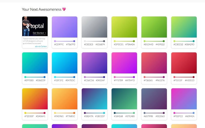 Gradient Cards screenshot 1