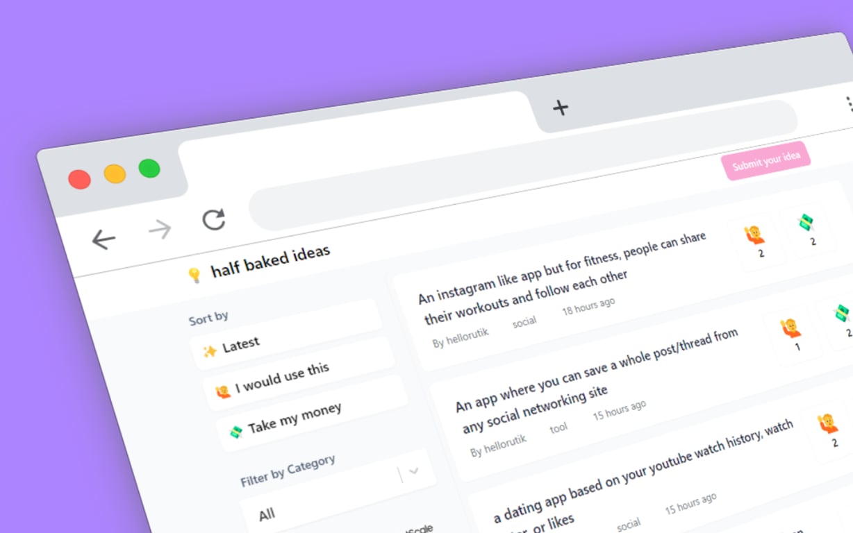 Half baked ideas preview