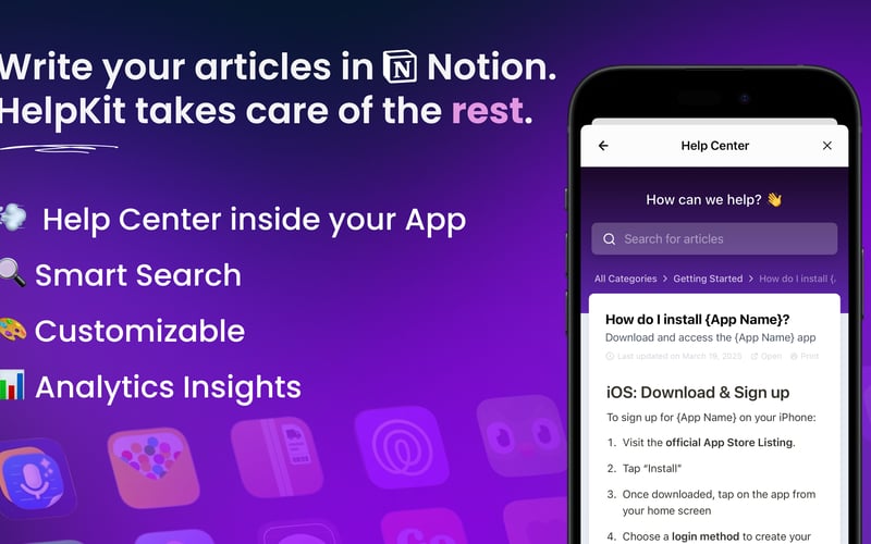 HelpKit Knowledge Base screenshot 1