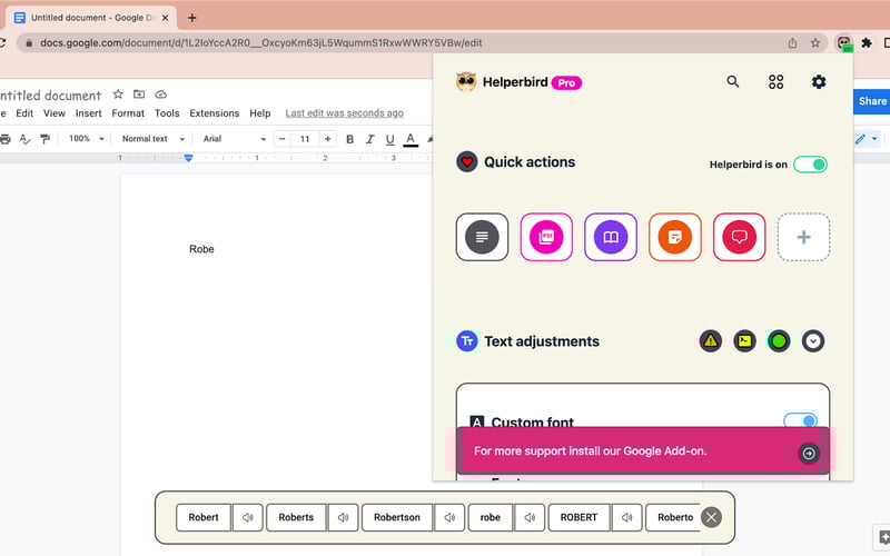 Helperbird screenshot 1