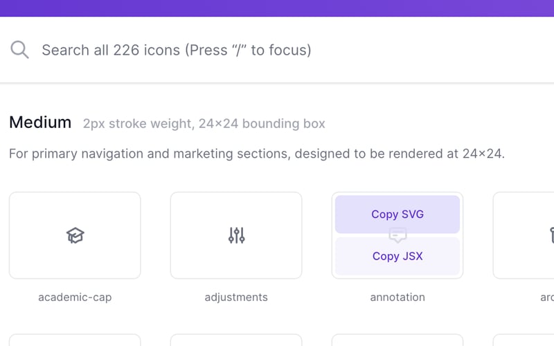Heroicons screenshot 2