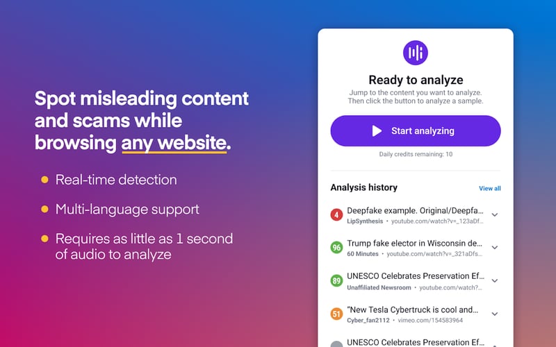 Hiya Deepfake Voice Detector screenshot 2