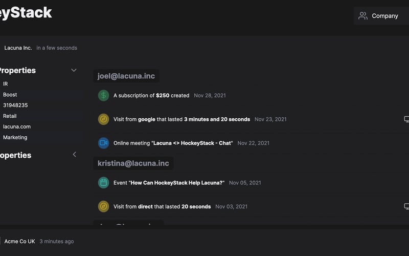 HockeyStack screenshot 1
