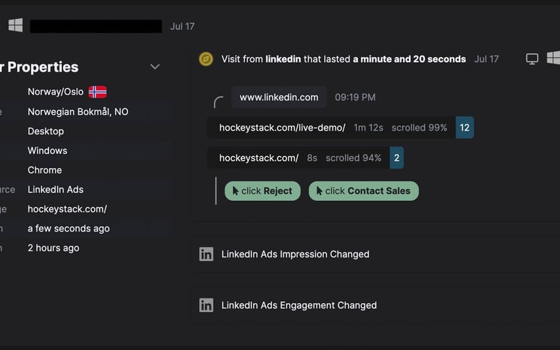 HockeyStack screenshot 2