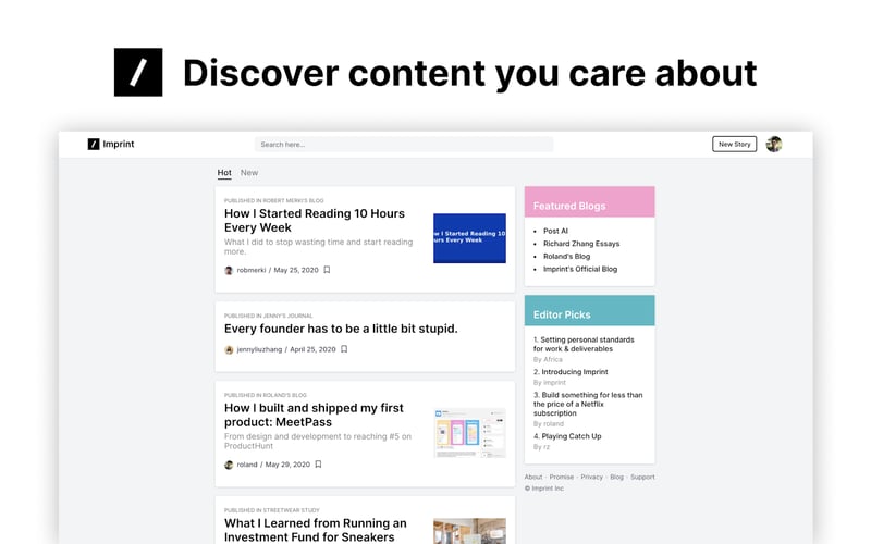 Imprint screenshot 1