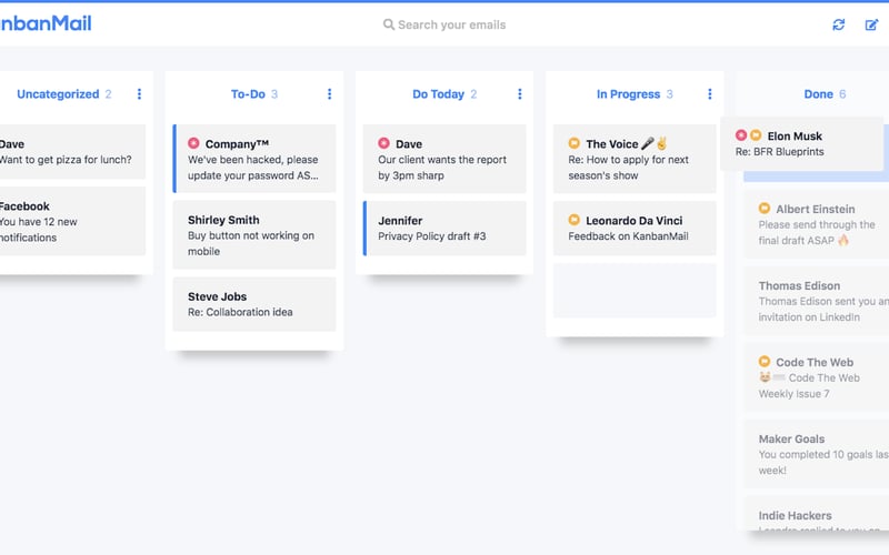 KanbanMail screenshot 2