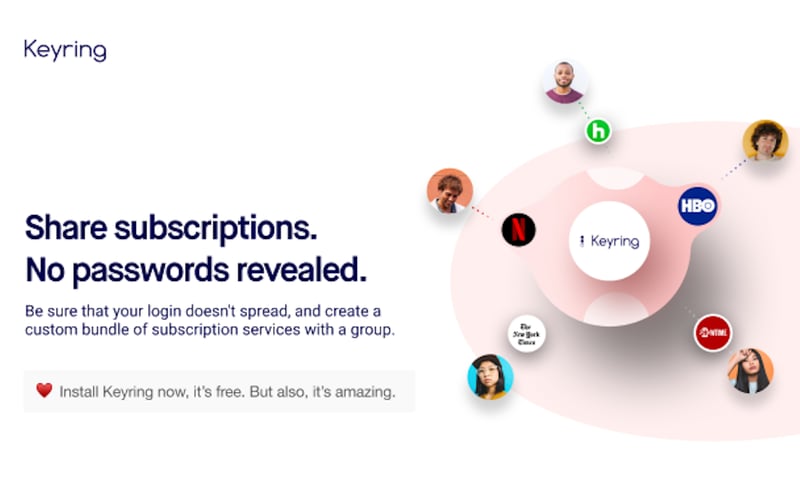Keyring - Safely share subscriptions screenshot 1