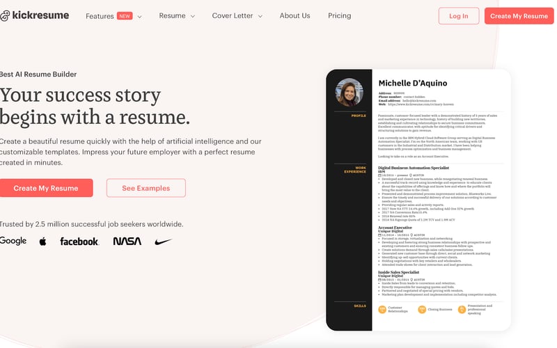 Kickresume screenshot 1