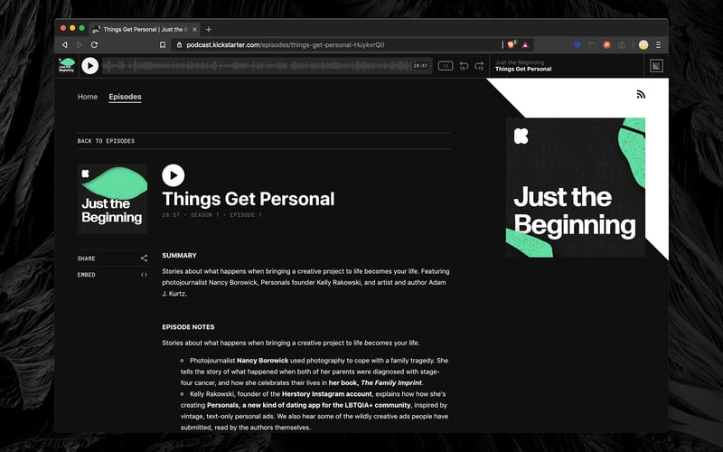 Kickstarter screenshot 1