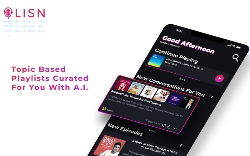 LISN - Podcast Clips & Playlists screenshot 2