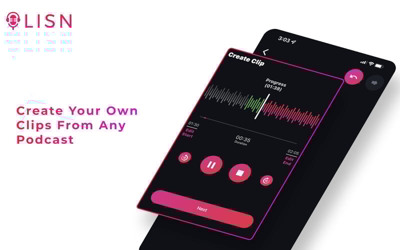 LISN - Podcast Clips & Playlists screenshot 3