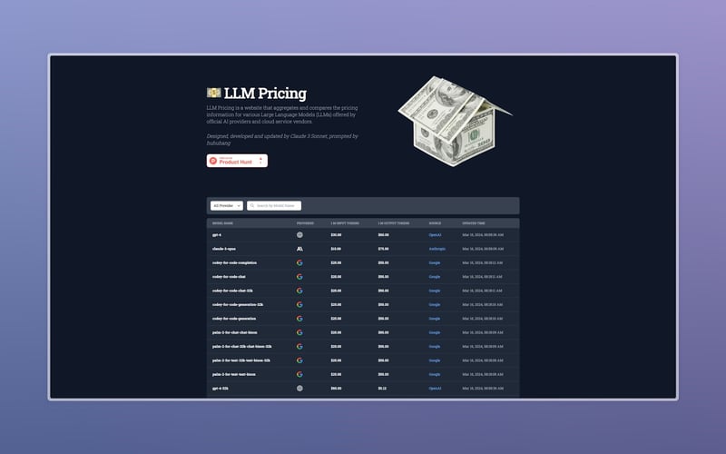 LLM Pricing screenshot 2