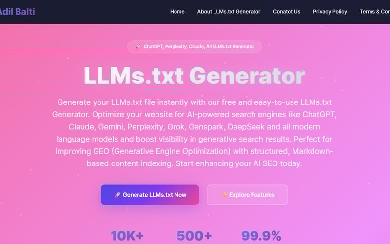 LLMs.txt Generator screenshot 1