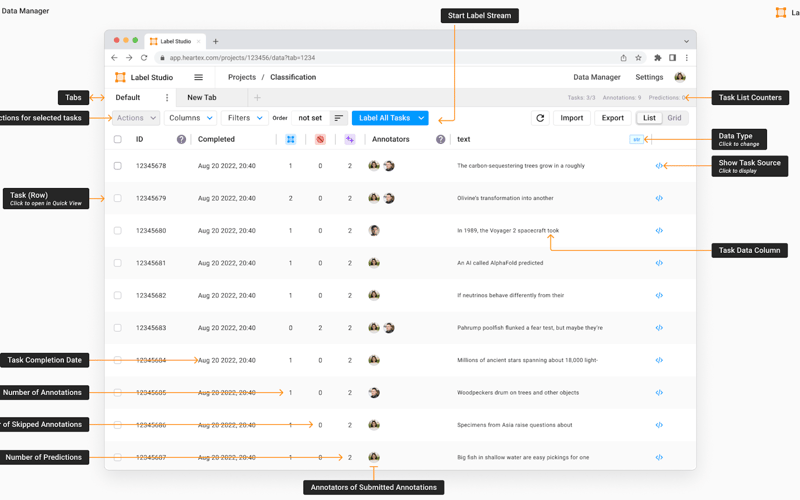 Label Studio screenshot 1