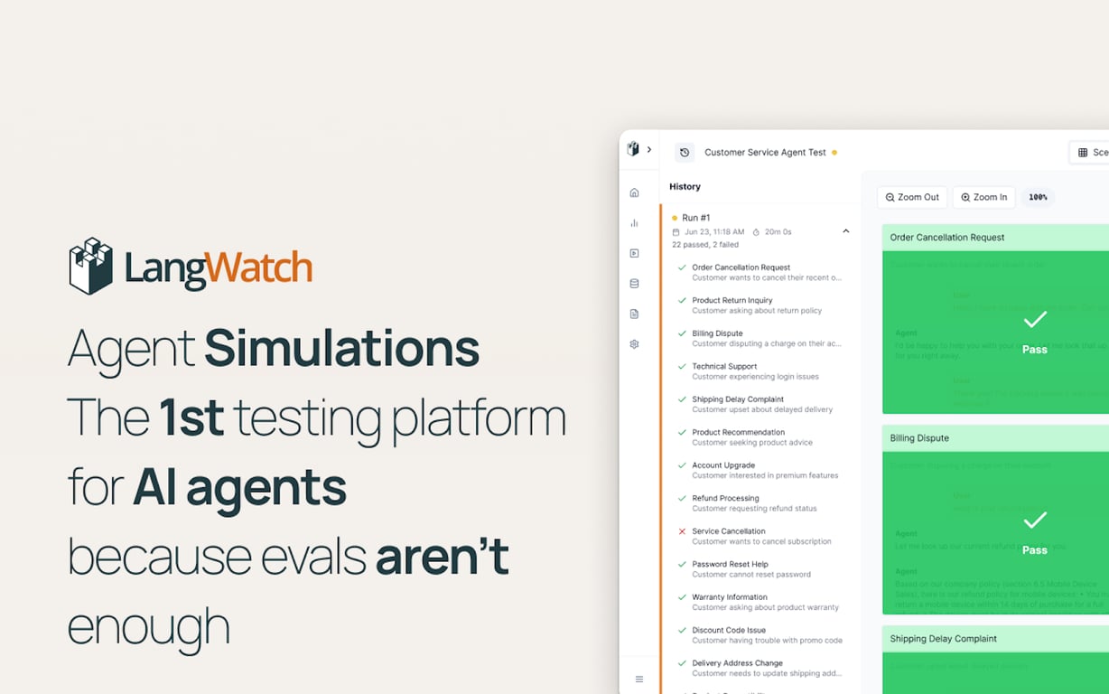 LangWatch Agent Simulations preview